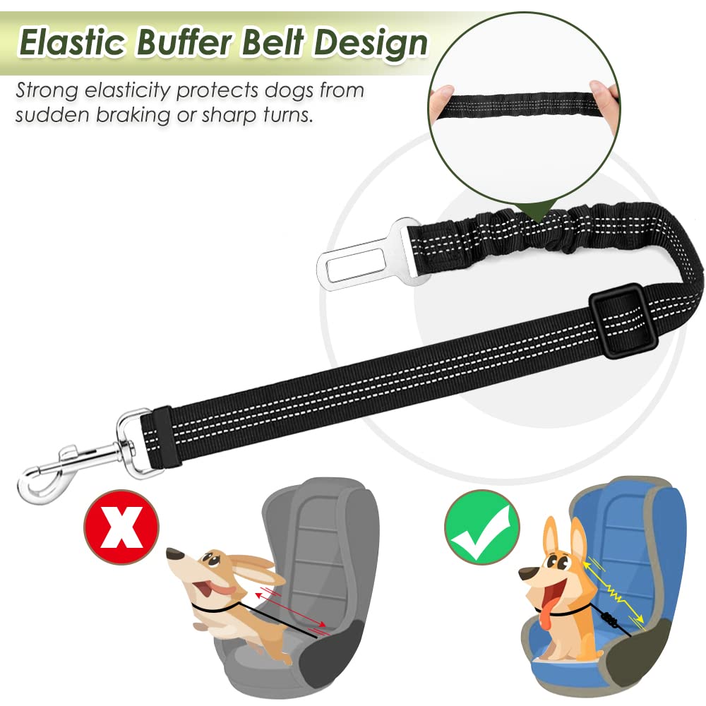 Arnés de coche para perro con correa, ajustable, malla transpirable, con cinturón de seguridad, talla L, negro