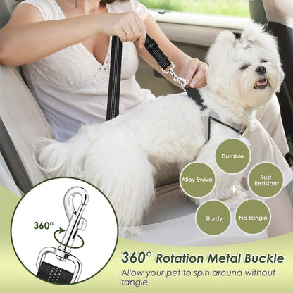 Arnés de coche para perro con correa, ajustable, malla transpirable, con cinturón de seguridad, talla L, negro